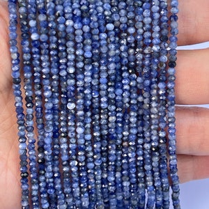 Pedras preciosas naturais 2*3mm contas rondelle facetadas, contas rondelle sodalite 1 fio 15 polegadas