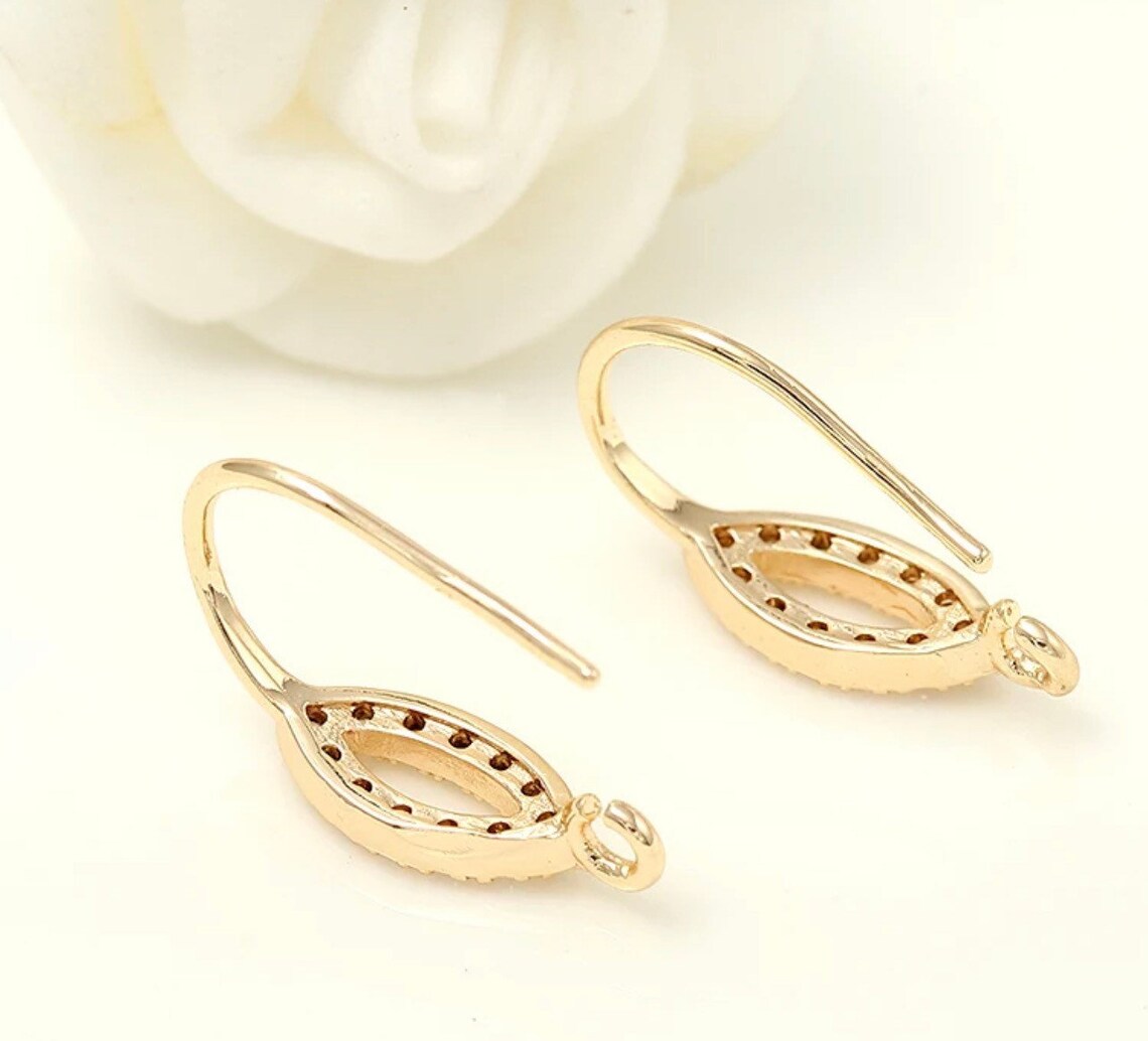 14k Gold Plated Earring Post Earrings Hook Earrings Etsy