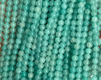 Amazonite beads, natural beads, Amazonite Beads, gemstone beads, round beads, Mala beads, 3mm, 4mm beads