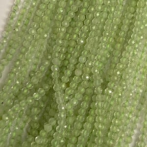 Faceted Prehnite Beads, Small Gemstone beads 1 Strand (15 inch) image 4