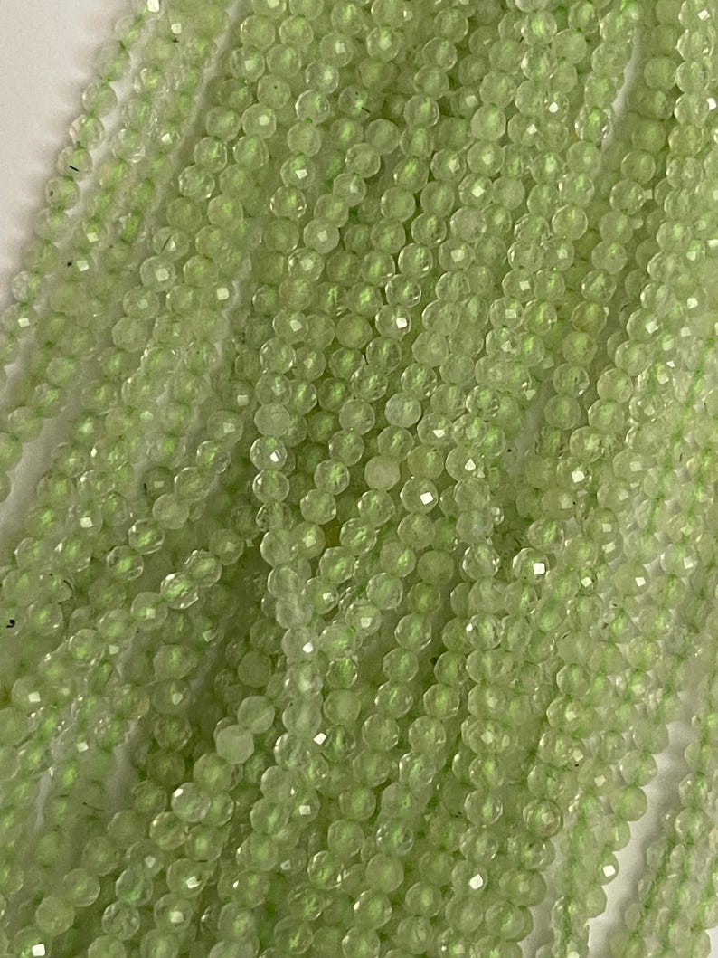 Faceted Prehnite Beads, Small Gemstone beads 1 Strand (15 inch) image 4