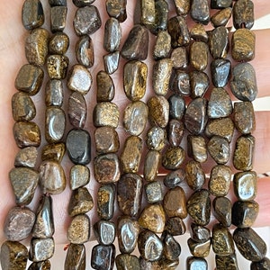 Bronzite Nugget Beads, Gemstone Nugget beads, Crystal Beads, small Nugget beads, Bronzite Beads 1 strand 16”