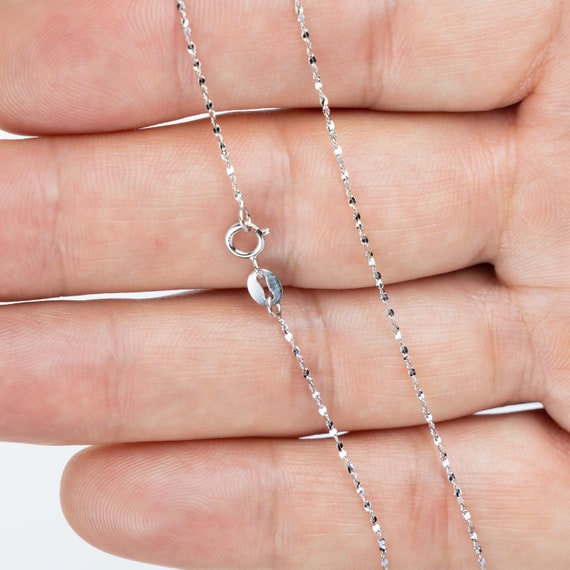 925 white gold sale chain