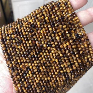 Small Tiger Eye Beads, Tiger Eye Beads, Small Gemstone Beads, 2mm, 3mm, 4mm Tiger Eye Beads, one strand 15”