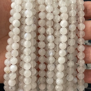 Smooth Moonstone beads, natural beads, High Quality Moonstone Beads, gemstone beads, round beads, Mala beads, 6mm, 8mm beads