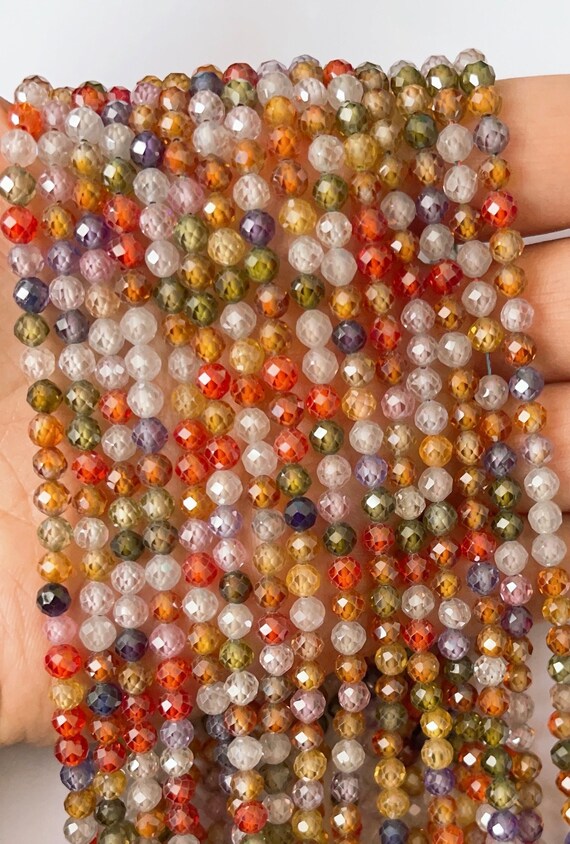 Cubic Zirconia Beads, 2mm, 3mm, 4mm Cubic Zirconia Beads, Shiny