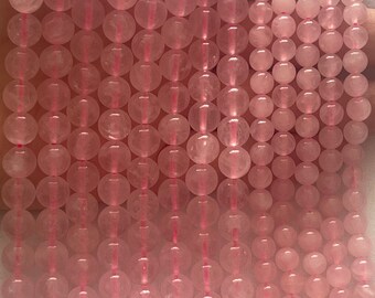 Rose quartz beads, gemstone beads, 4mm, 6mm, 8mm, 10mm gemstone beads, 1 strand 15.5"