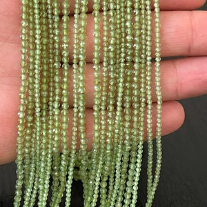 Small Faceted Peridot beads, Small Gemstone Beads, 2mm, 3mm, 4mm Peridot beads, 1 strand 15”
