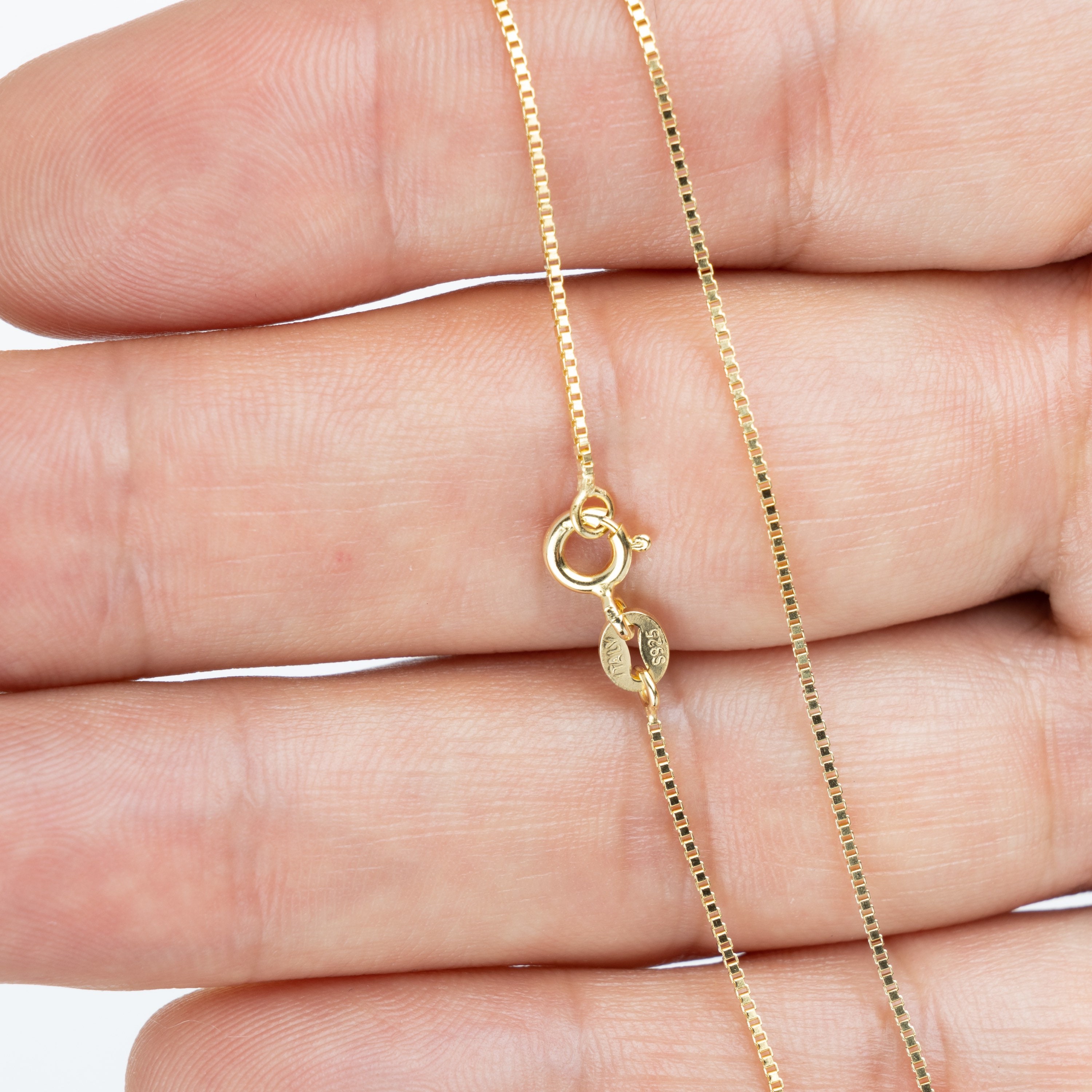 0.7mm 925 Sterling Silver Gold Chain Gold Chain Necklace 40 Etsy