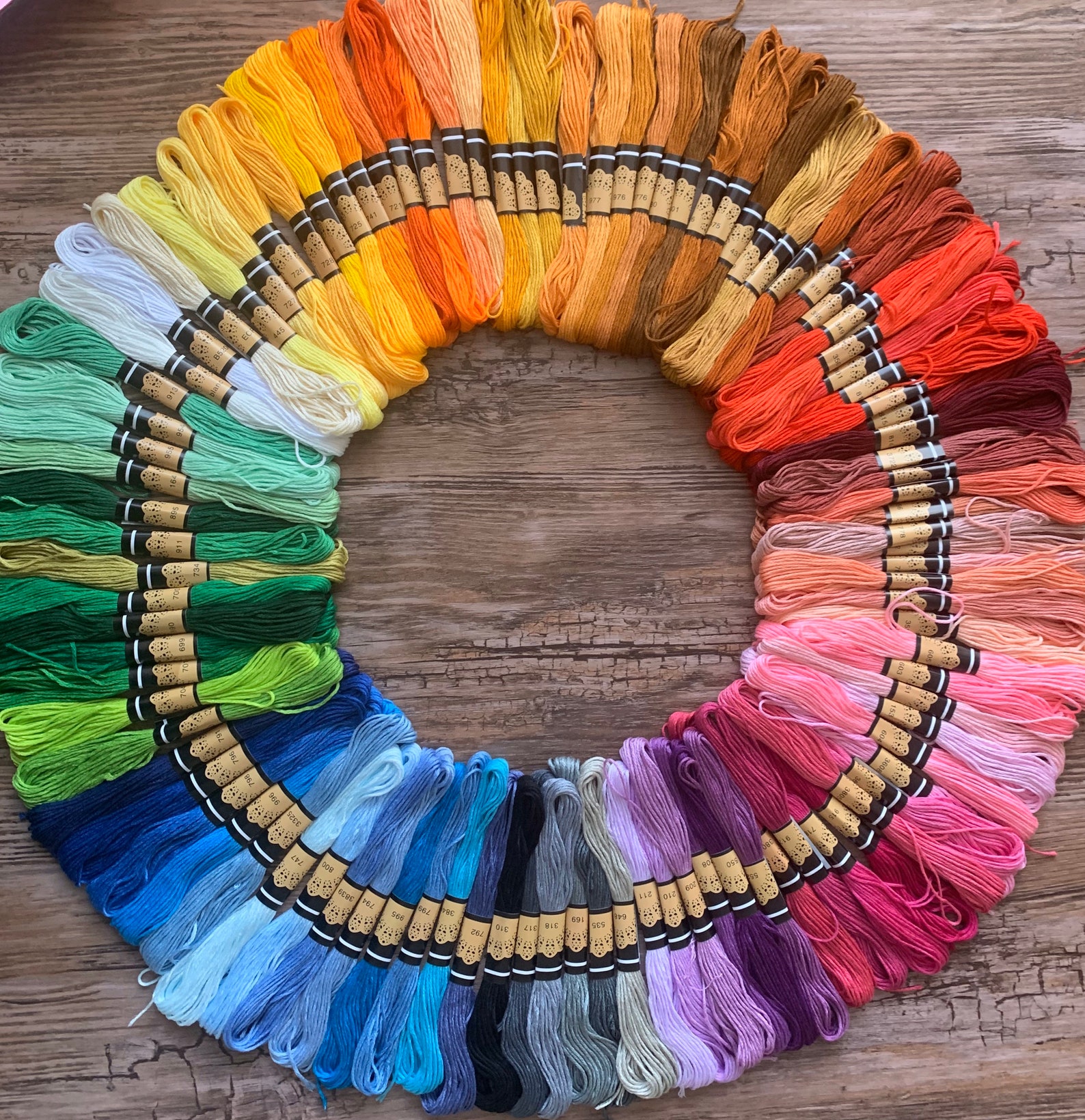 100 Assorted Colour Embroidery Thread Floss Skeins Various Etsy
