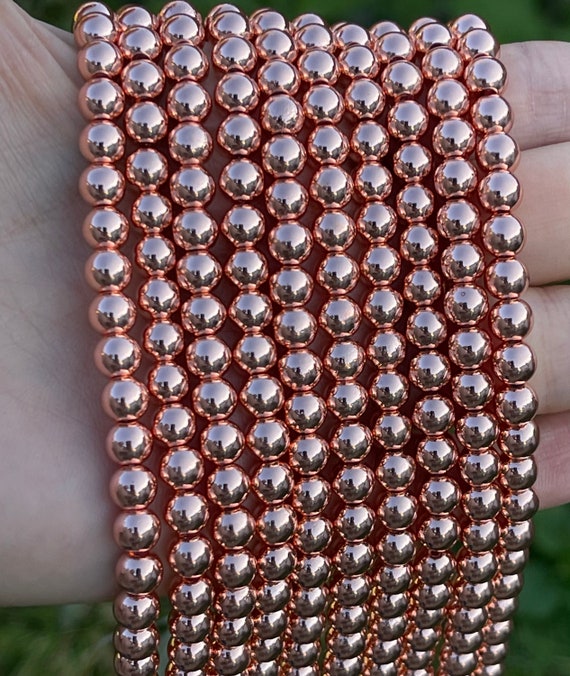 Rose gold hematite beads deals