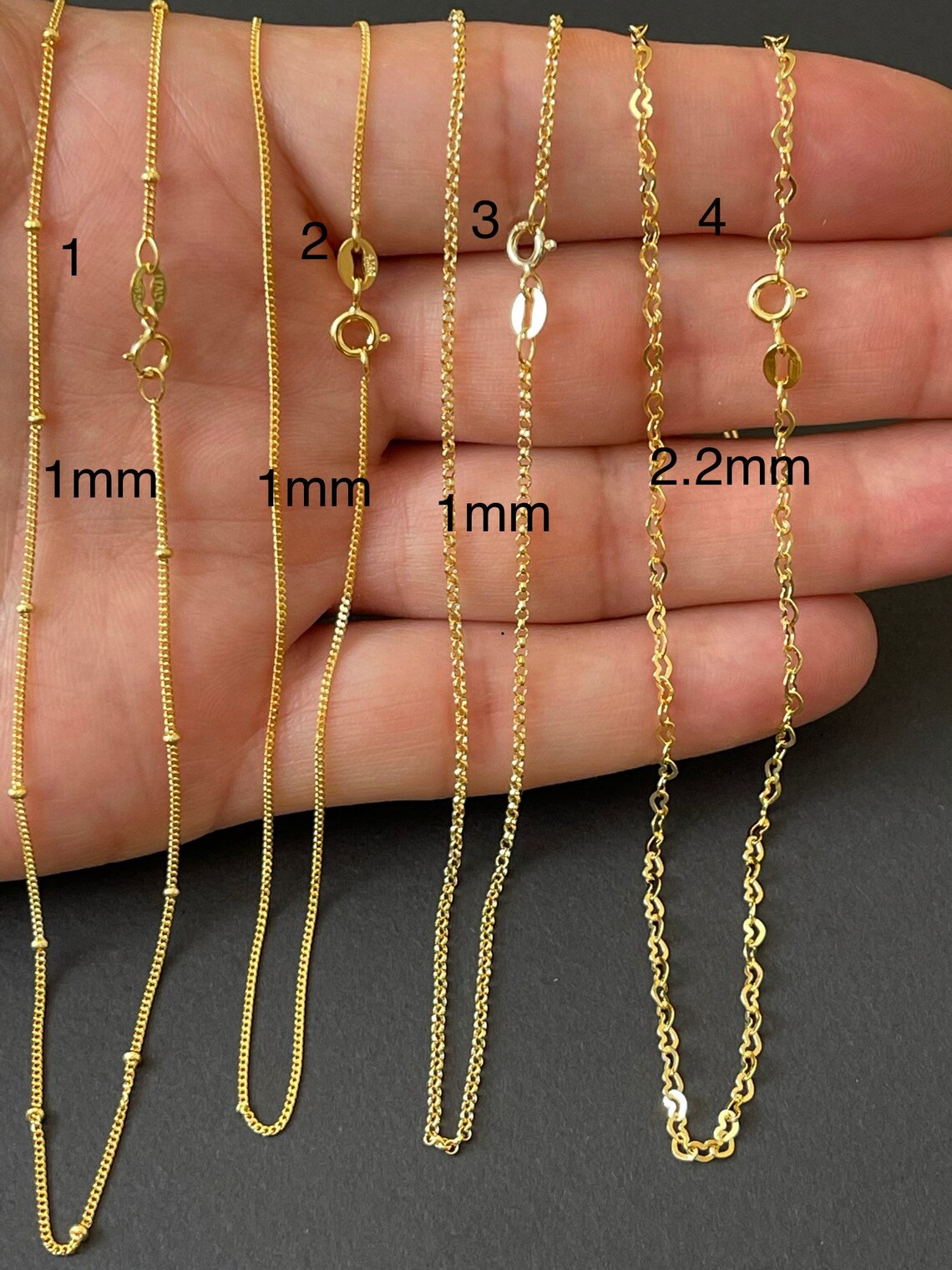 Silver gold chain necklace Clearance