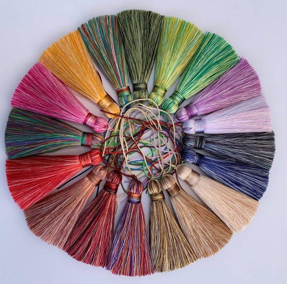 Handmade Silky Thread Tassels: Multi-Colored DIY Jewelry Supplies (8cm)