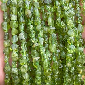 Peridot Beads, Gemstone Nugget beads, Crystal Beads, small Nugget beads, Peridot Beads 1 strand 16”