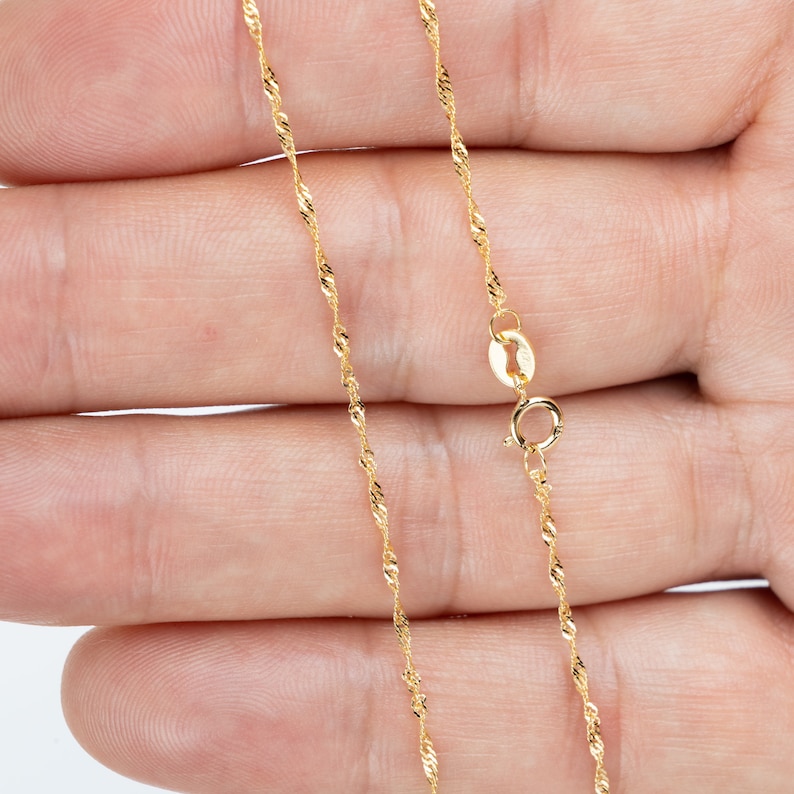 0.7mm 925 Sterling Silver Gold Chain Gold Chain Necklace 40 Etsy UK