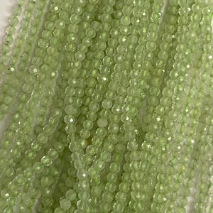 Faceted Prehnite Beads, Small Gemstone beads 1 Strand (15 inch) image 2