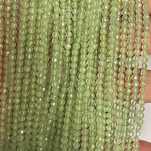 Faceted Prehnite Beads, Small Gemstone beads 1 Strand (15 inch) image 5