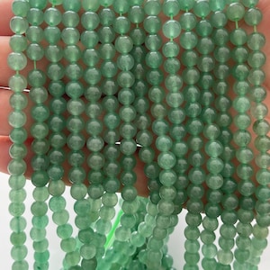 Green aventurine beads, gemstone beads, loose beads, Mala beads, 6mm, 8mm, 1 strand 15&quot;
