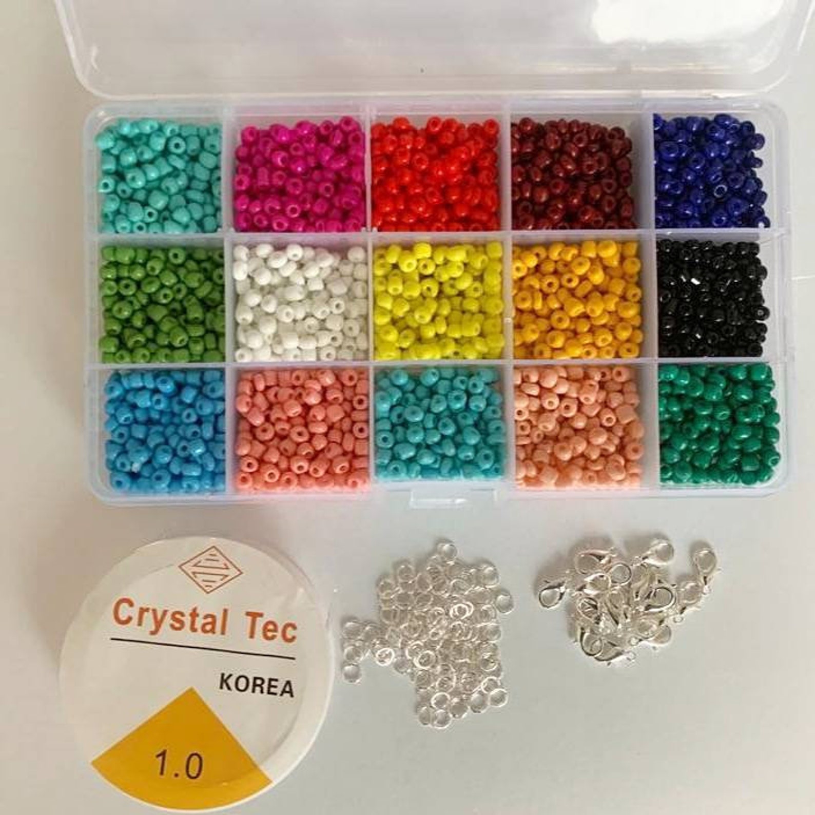 Seed Beads Kit Glass Seed Beads Box Kit 4mm Seed Beads 3500 Etsy