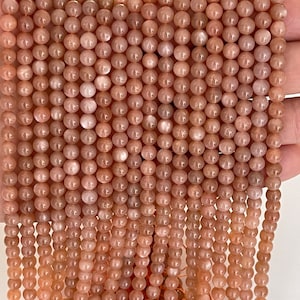 Sunstone beads, natural beads, High Quality Sunstone Beads, gemstone beads, round beads, Mala beads, 6mm, 8mm beads