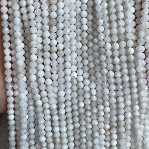 Small Faceted Moonstone beads, Small Gemstone Beads, 2mm, 3mm, 4mm Moonstone beads, 1 strand 15”