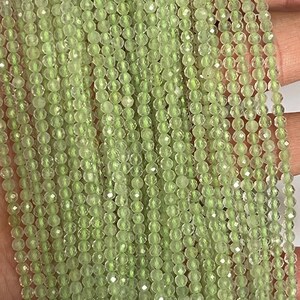 Faceted Prehnite Beads, Small Gemstone beads 1 Strand (15 inch) image 3