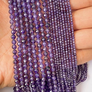 Cubic Zirconia Beads, 2mm, 3mm, 4mm Cubic Zirconia Beads, shiny cubic Zirconia Beads, Small Faceted zirconium Beads