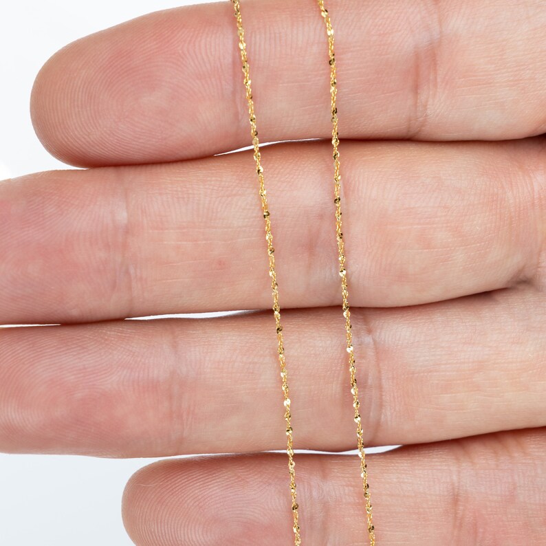 0.7mm 925 sterling silver gold chain 