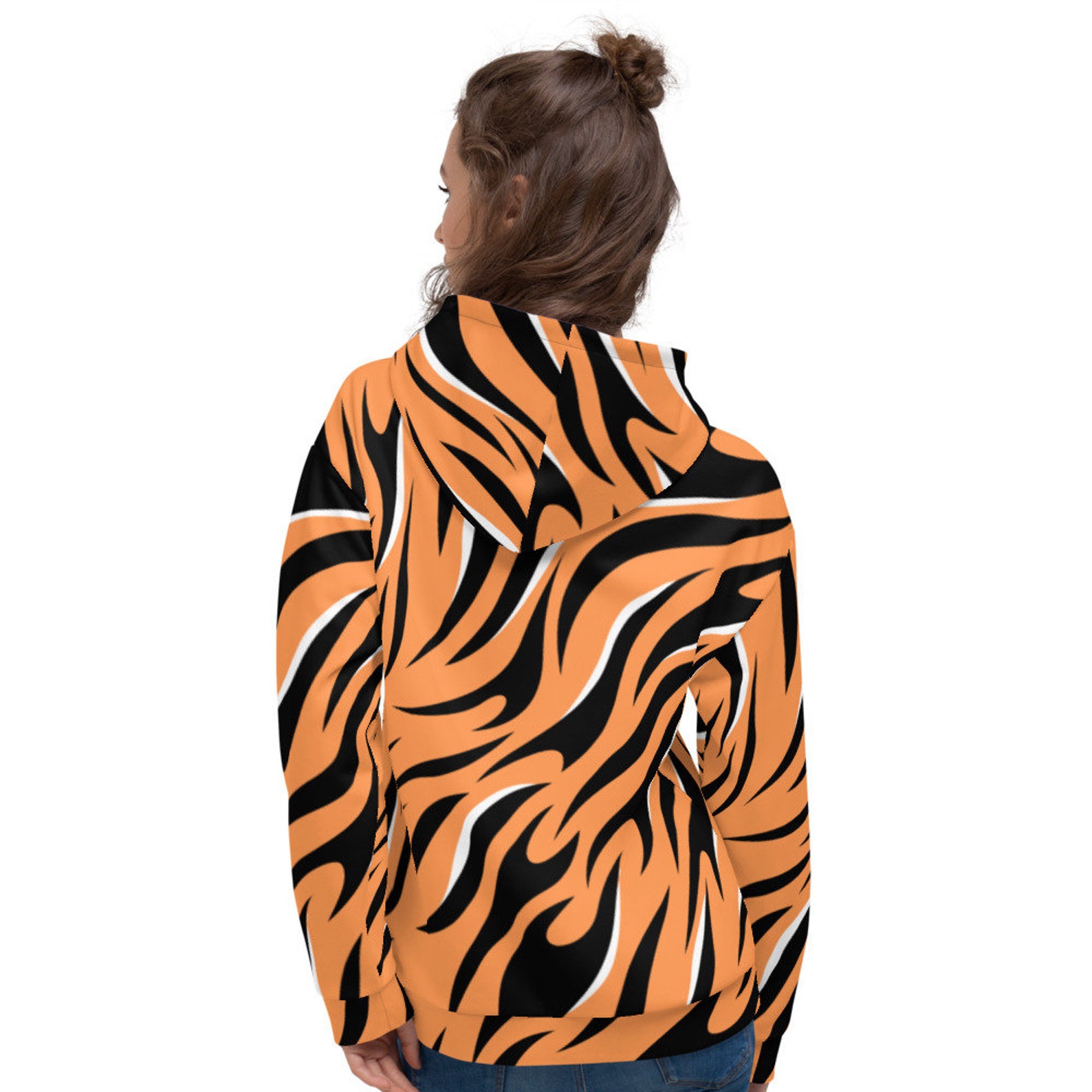Tiger Stripe All Over Print Hoodie Tiger Pattern Graphic - Etsy