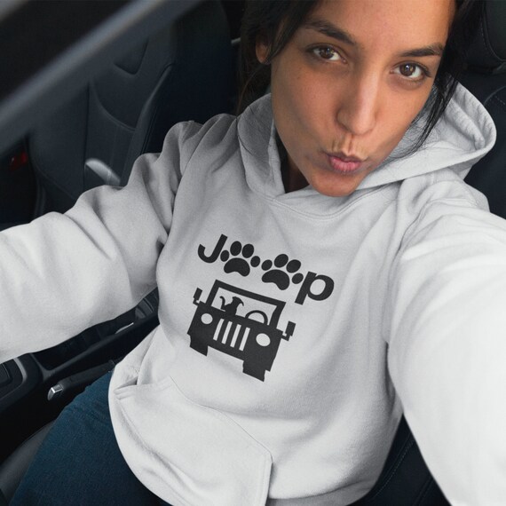 Jeep Dog Hoodie Dog in Car Hoodie Funny Dog Graphic Hoodie Etsy