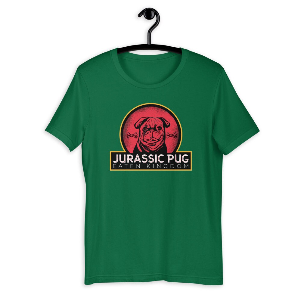 Funny Pug Dog T Shirt Jurassic Park 