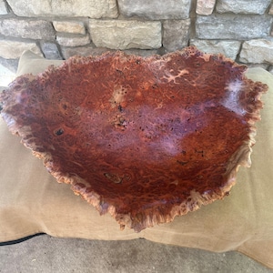 Hand carved one of a kind live edge Australian jarrah burl platter