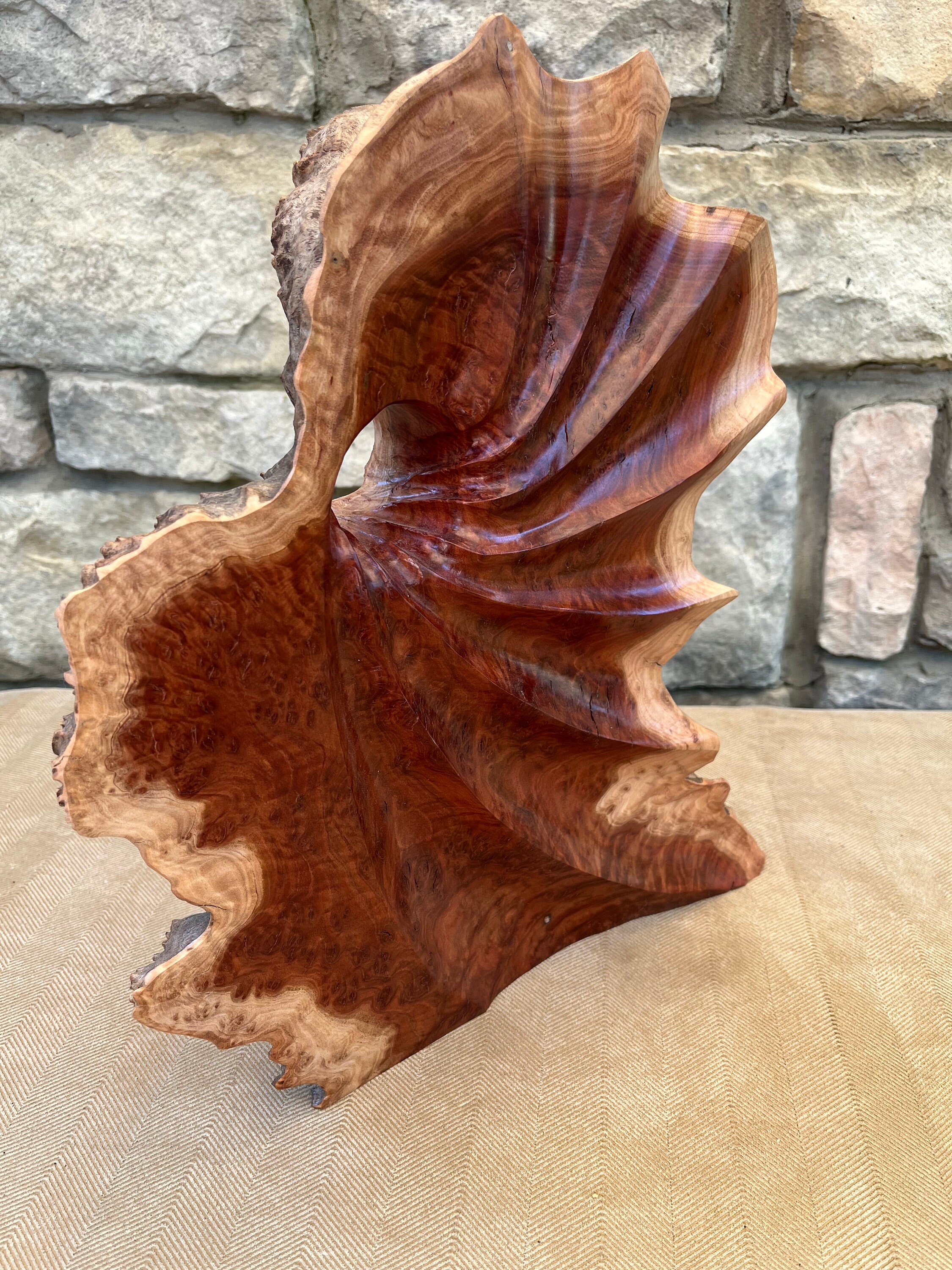 Mid 20th Century Hand Carved Wood Sculpture by Quebec Artist Simon Bourbeau