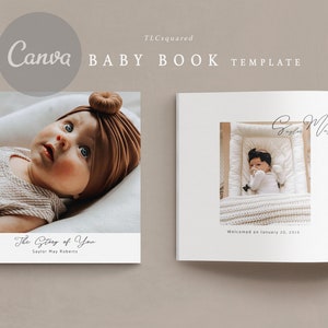 Baby Book Template | eBook template | Canva template Online | Modern Baby Book | Printable Baby Book | Canva App | First Year Baby Book