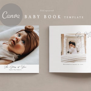 Baby Buch Vorlage | eBook Vorlage | Canva Template Online | Modernes Babybuch | Babybuch zum Ausdrucken | Canva App | Erstes Jahr Babybuch