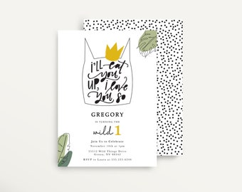 Wild Thing Birthday Invitation, Wild Things, Rumpus, The Wild One Birthday