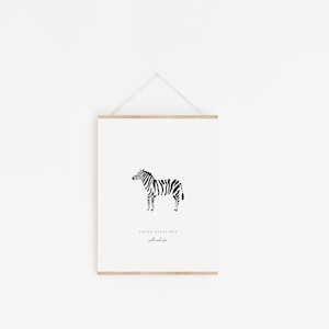 Zebra Nursery Print Digital Download, Animal Nursery Wall Art, Kids Art, Monochrome Nursery Art Print, Black White Nursery Decor, Kids Print