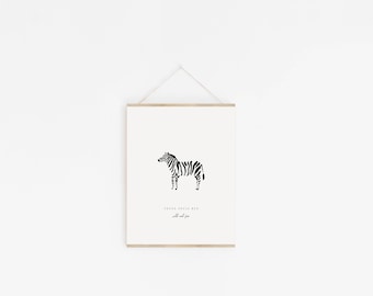 Zebra Nursery Print Digital Download, Animal Nursery Wall Art, Kids Art, Monochrome Nursery Art Print, Black White Nursery Decor, Kids Print