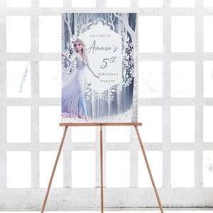 Frozen 2 Plakat, Nowoczesny Znak Frozen, Znak Urodzinowy Frozen, Prosty Plakat Frozen, Frozen 2, Anna, Elsa, Corjl, Plakat Powitalny