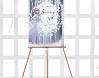 Frozen 2  Poster, Modern Frozen  Sign, Frozen Birthday Sign, Simple Frozen Poster, Frozen 2, Anna, Elsa, Corjl, Welcome Poster