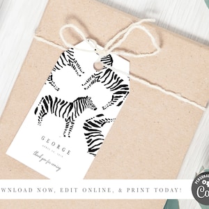 Party Animals Favor tags, Wild One Animals Thank you tags Safari Animals Zoo Birthday Wild Time Gift tags Zoo Editable Template