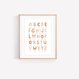 Alfabet Poster Afdrukbare Muur Kunst ABC Poster Alfabet Print Kids Wall Art Boho Nursery Decor Speelkamer Wall Art Digitale Print