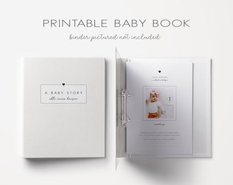 Baby Buch - druckbare Baby Buch Seiten - Baby Memory Buch - Baby Buch Erstes Jahr - Baby Meilenstein Buch - INSTANT DOWNLOAD, Juliette