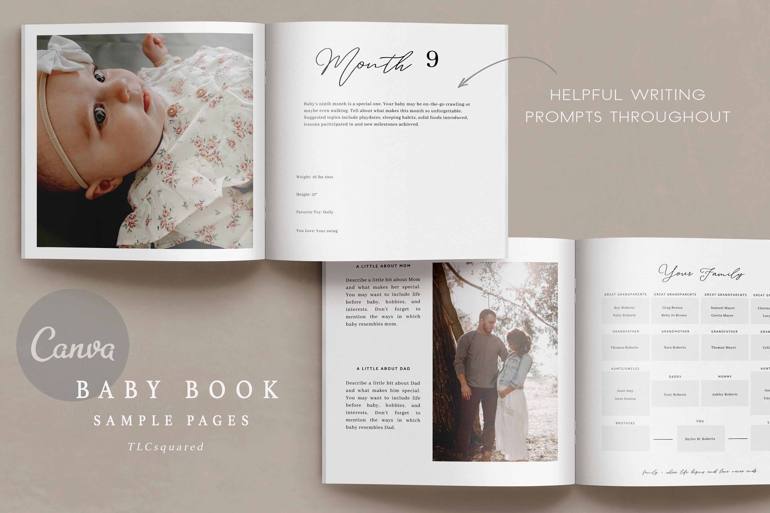Baby Book Template eBook template Canva template Online Etsy