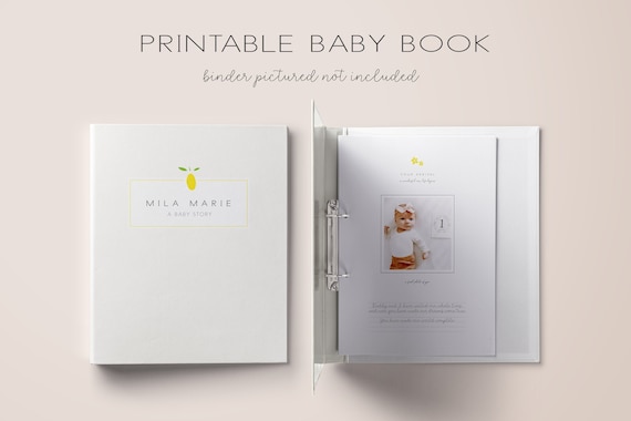 Baby Book - Printable Baby Book Pages - Baby Memory Book - Baby Book First Year - Baby Milestone Book - INSTANT DOWNLOAD
