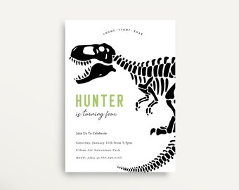 Let's Rawr Dinosaurier Party Invite / Moderne Geburtstagseinladung / Digitale Datei / Minimalistisches DIY | Dinosaurier-Geburtstags-Einladung