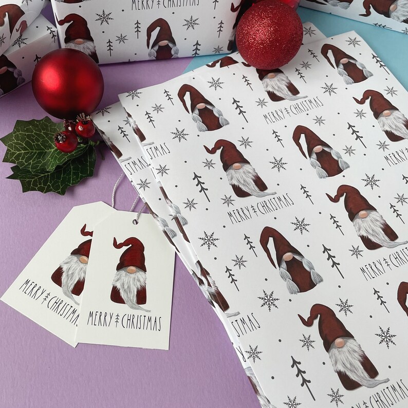 Gnome Christmas Gonk Gift Tag Multi Pack. Available in Packs Etsy UK