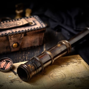 Handcrafted Vintage Brass Antique Nautical Telescope Spyglass Replica,Thanksgiving and Christmas Gift for All,Home Decor, Kids Telescope