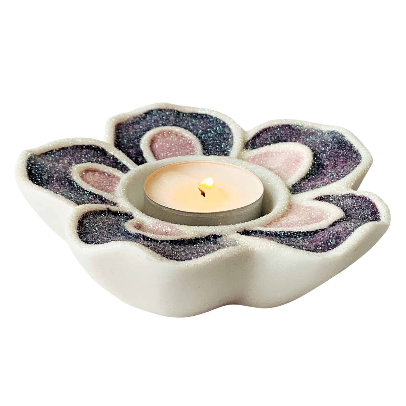 Candle Holder Ceramic Flower Etsy