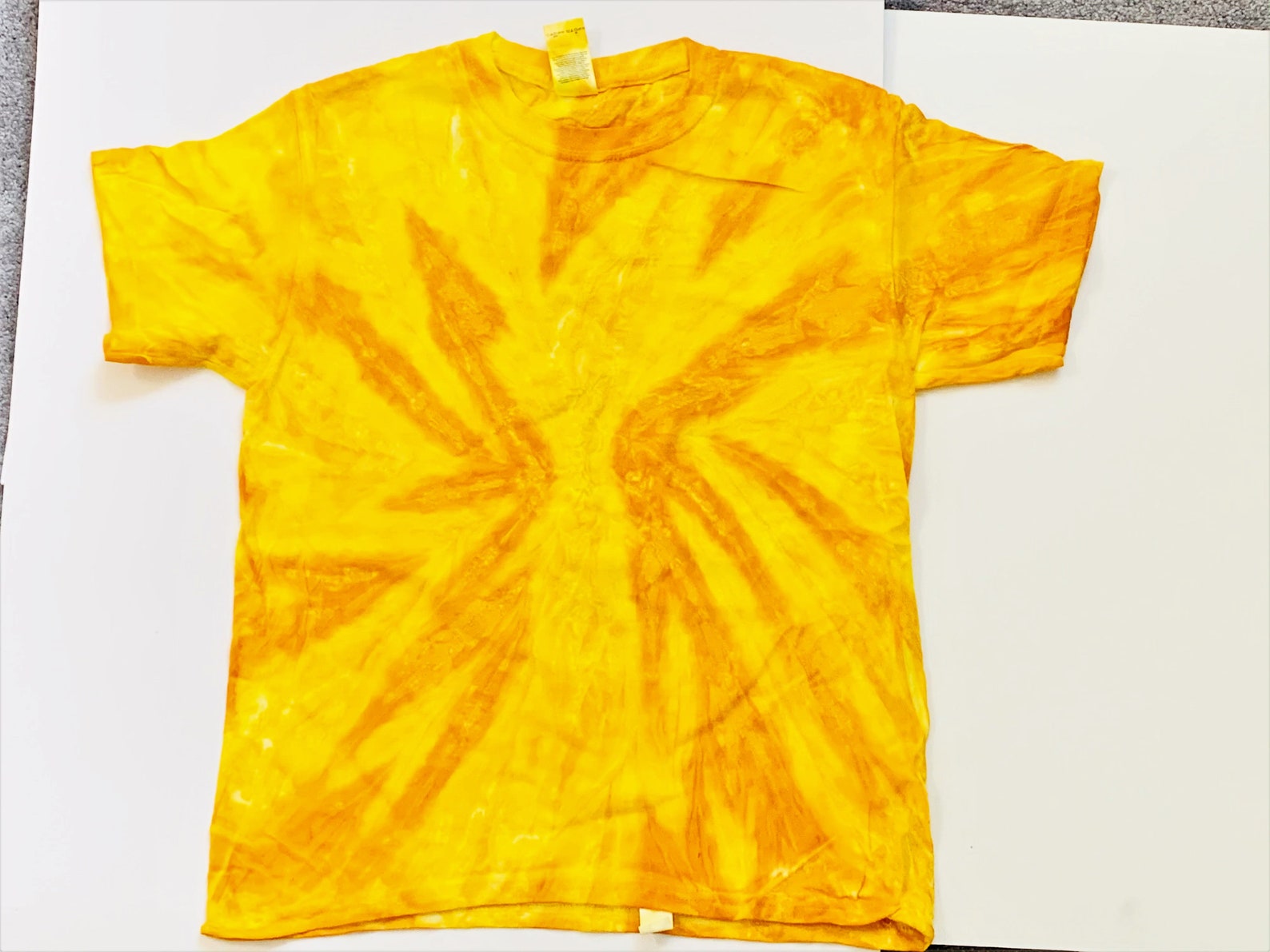 Kids M Tie Dye T Shirt Yellow Tie Dye Unisex Tshirt Etsy